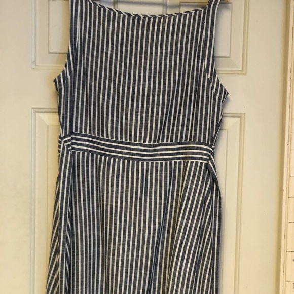 Atelier Blue Dress size 12, linen/rayon - Picture 6 of 8